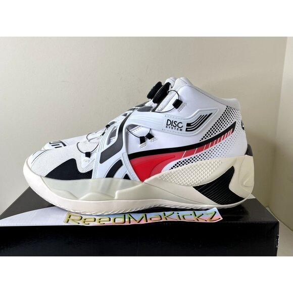 Puma Disc Rebirth White Fiery Coral Mens 10us - Picture 1 of 6